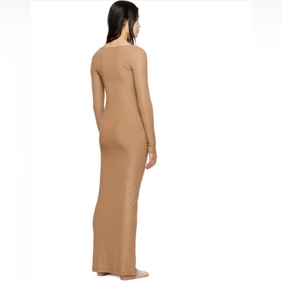 SKIMS Soft Lounge Shimmer Crew Neck Long Dress Size Large - Picture 2 of 9